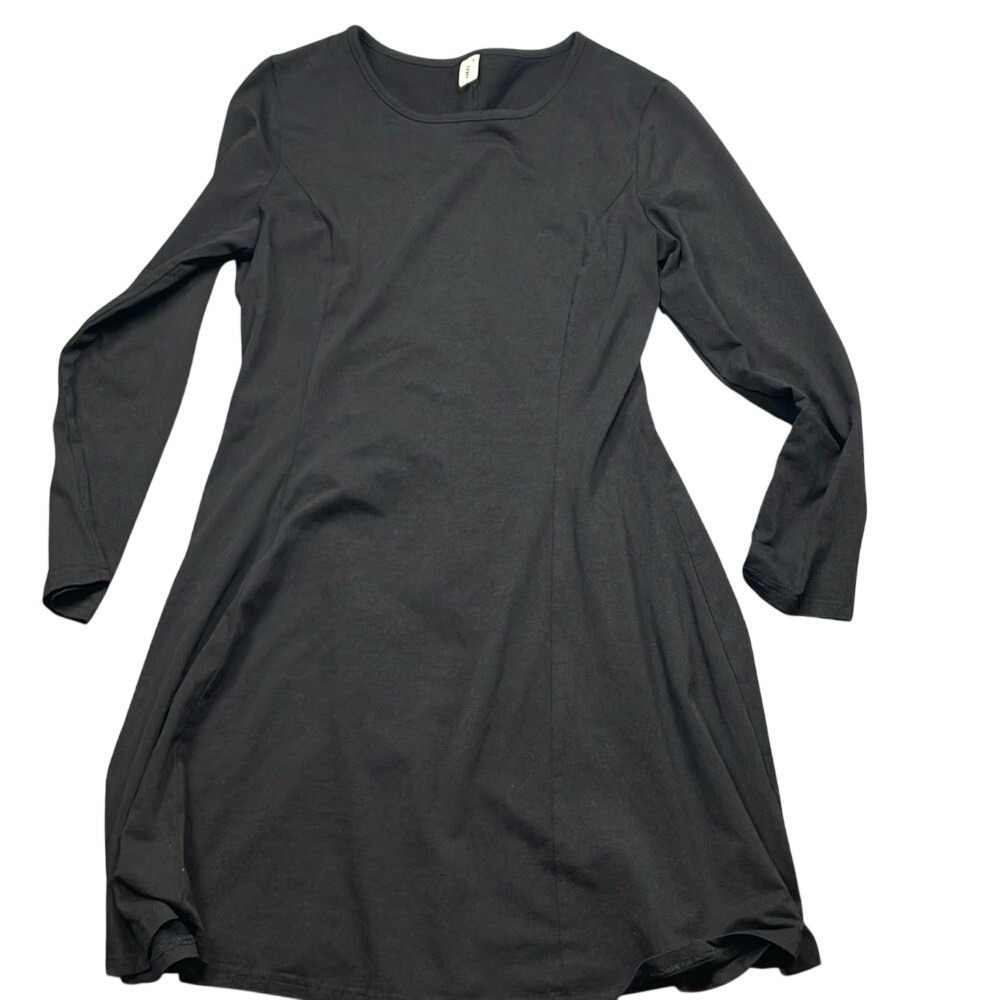 Black Long Sleeve Dress Fitted A Line Casual Everyday Dress Size M